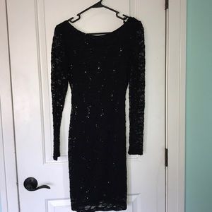 black sequence dress